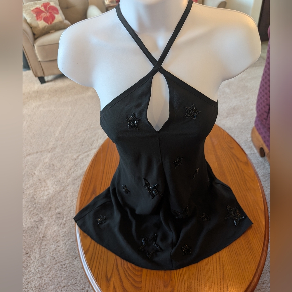 Chaser Black Beaded Halter, Size S - NEW - Picture 1 of 7